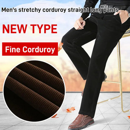 Stretchy Corduroy rette lange bukser for menn