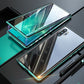 Magnetisk herdet glass dobbeltsidig telefonveske for Samsung